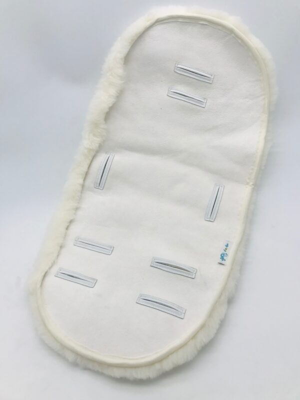 Lammfell-Sitzauflage für Kinderwagen creme - Image 4