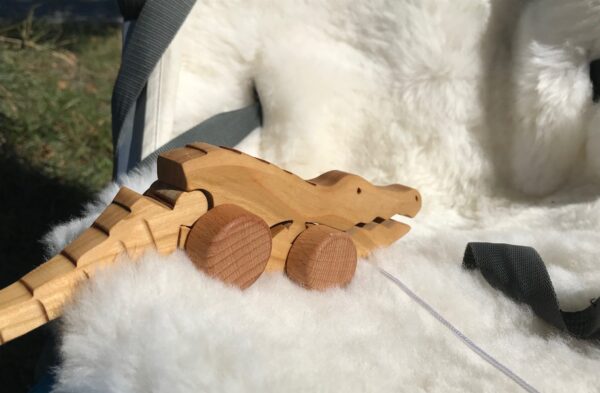 Lammfell-Sitzauflage für Kinderwagen creme - Image 7