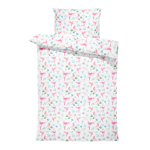 Babybettwäsche Vogel rosa