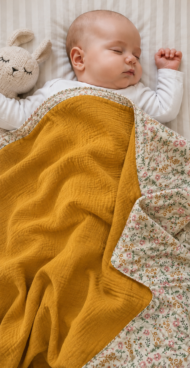 Babydecke Vintageblumen