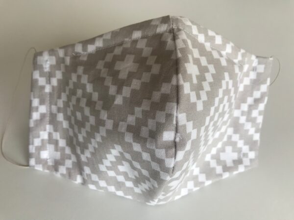 Erwachsenen Maske beige weiss Muster