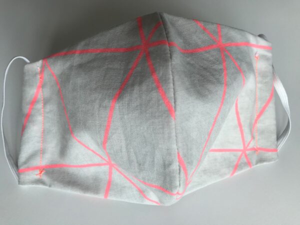 Erwachsenen Masken grau leuchtorange Streifen - Image 2