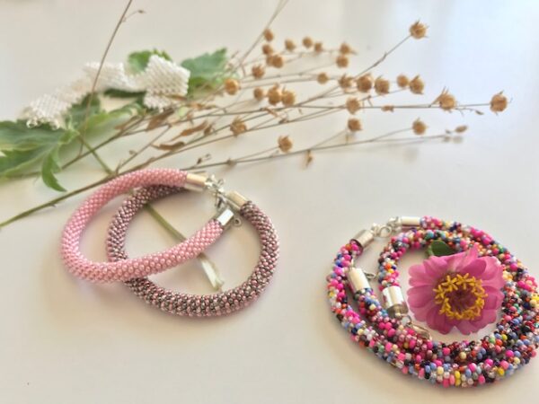 Armband japan. Toho rosa-silber Perlen - Image 7