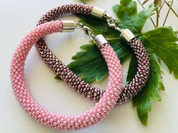 Armband japan. Toho rosa-silber Perlen - Image 4