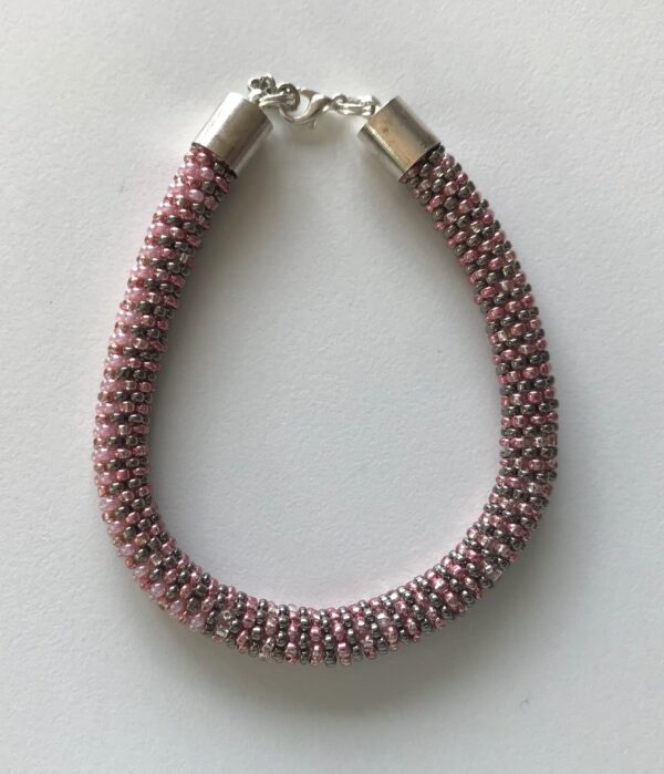 Armband japan. Toho rosa-silber Perlen