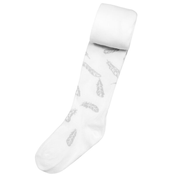 Strumpfhosen weiss mit Federn