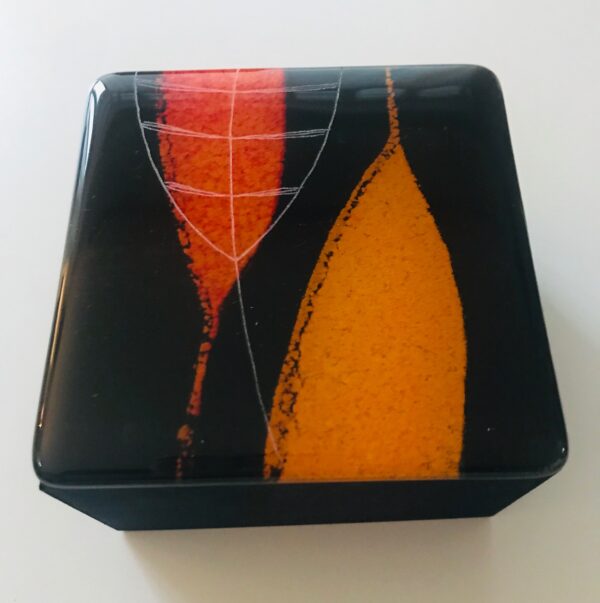 Bijouteriebox & Geschenkbox Blatt orange rot - Image 3