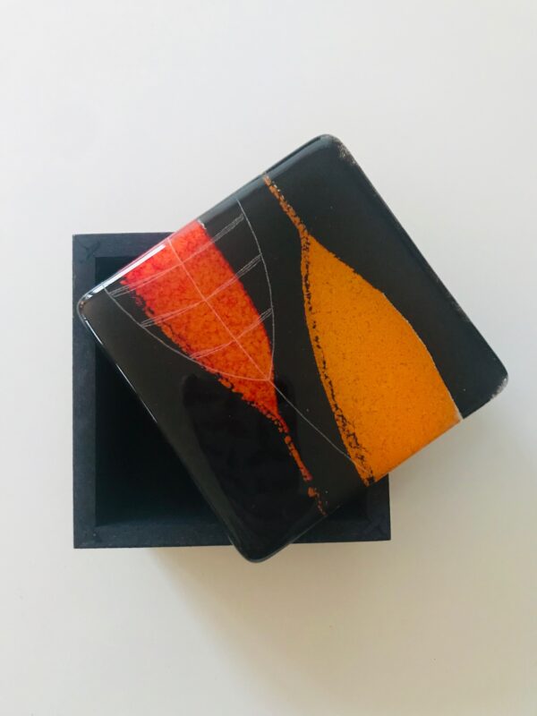 Bijouteriebox & Geschenkbox Blatt orange rot - Image 2