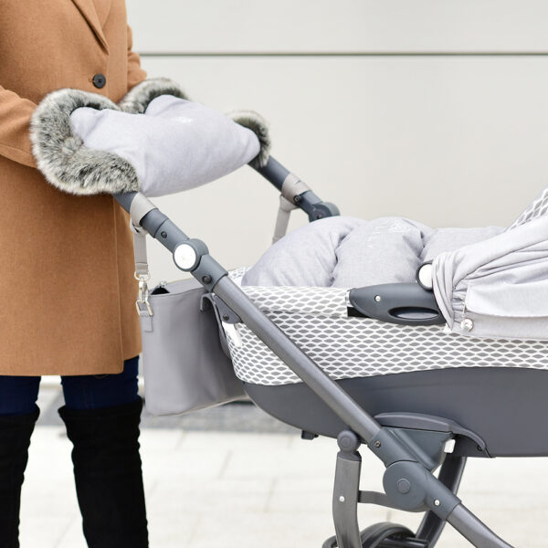 Muff, Schiebehandschuh für Kinderwagen weiss - Image 2