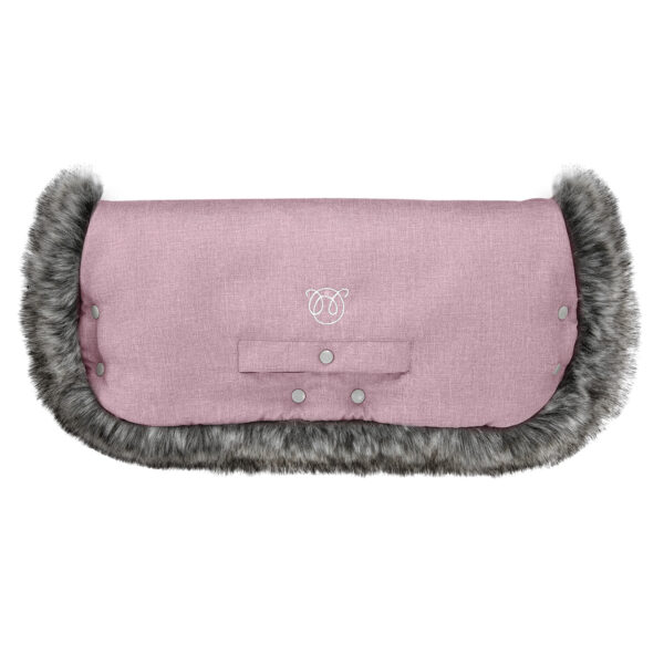 Muff, Schiebehandschuh für Kinderwagen rosa/grau