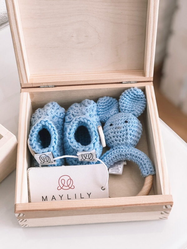 Baby Geschenkbox, 2-teilig blau