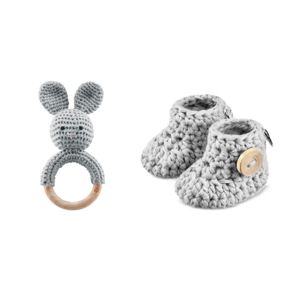 Baby Geschenkbox, 2-teilig grau