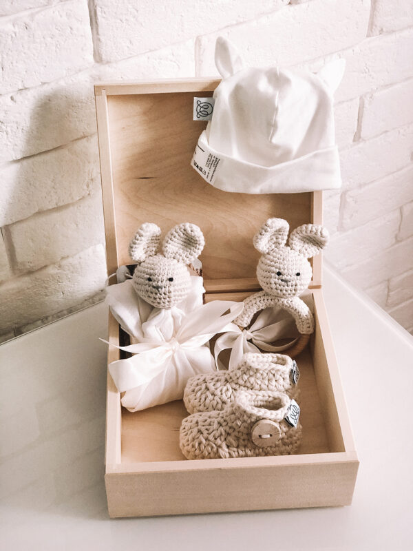 Baby Geschenkbox, 4-teilig creme