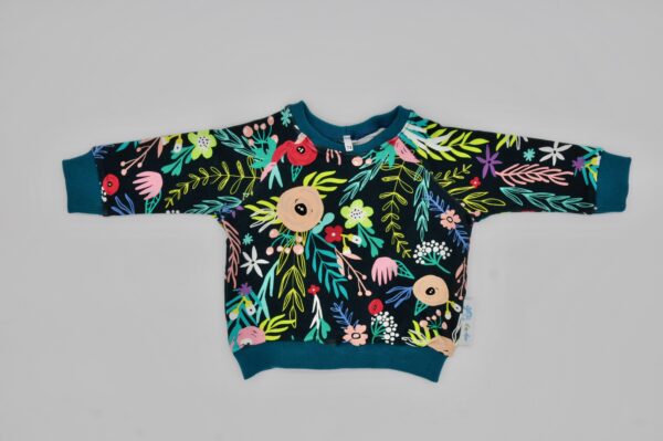 Sweatshirt Blumen dunkelblau - Image 2