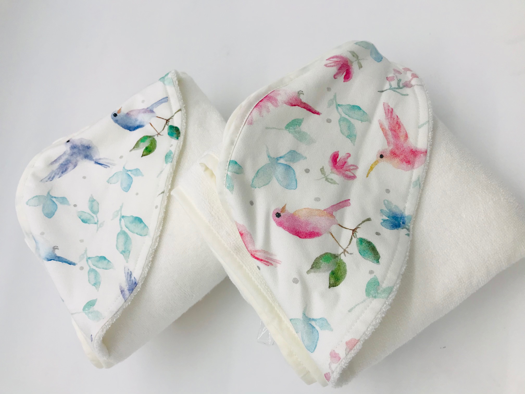 Badetuch mit Kaputze Vogel rosa – Bild 6