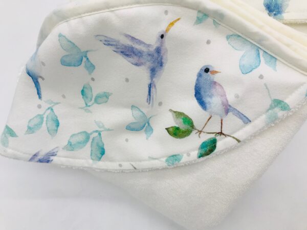 Badetuch mit Kaputze Vogel blau - Image 3