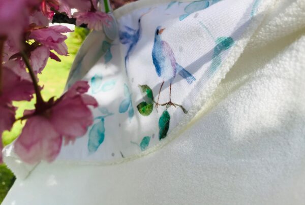 Badetuch mit Kaputze Vogel blau - Image 6
