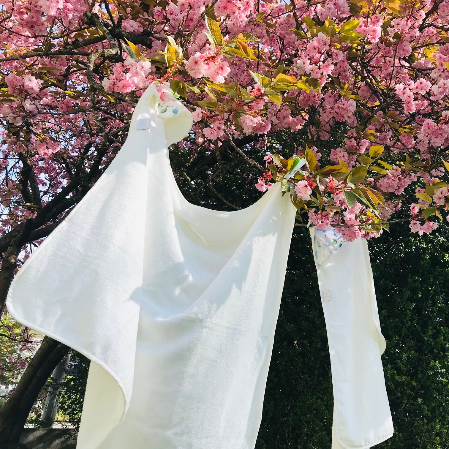 Badetuch mit Kaputze Vogel rosa – Bild 4