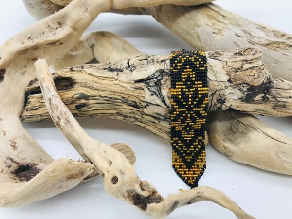 Perlenarmband schwarz gold - Image 3