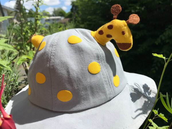 Kinderkappe Hut Giraffe grau