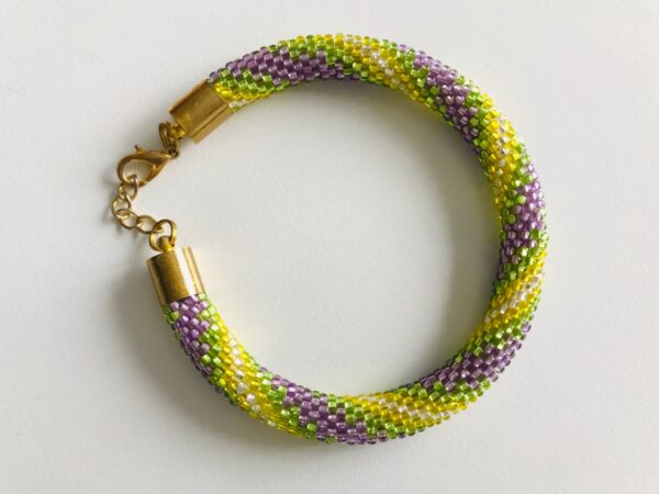 Armband violett grün gelb Perlen - Image 3