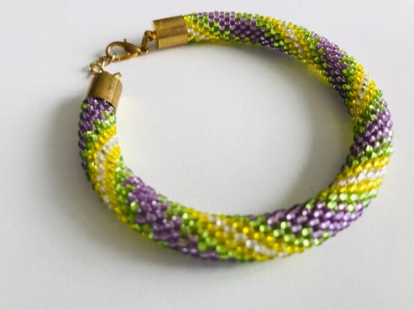 Armband violett grün gelb Perlen - Image 2