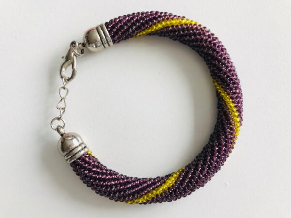 Armband violett gelb Perlen - Image 3