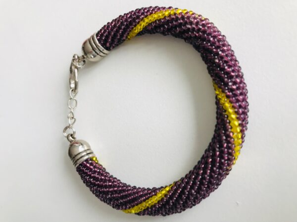 Armband violett gelb Perlen - Image 2