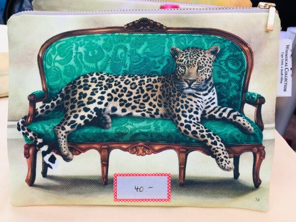 Kosmetiktasche Leopard türkis