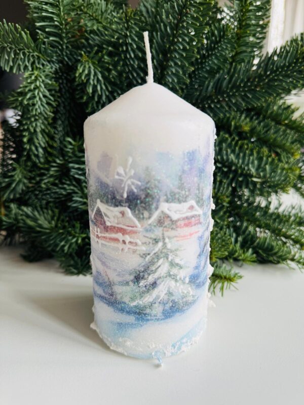 Kerze Winterlandschaft