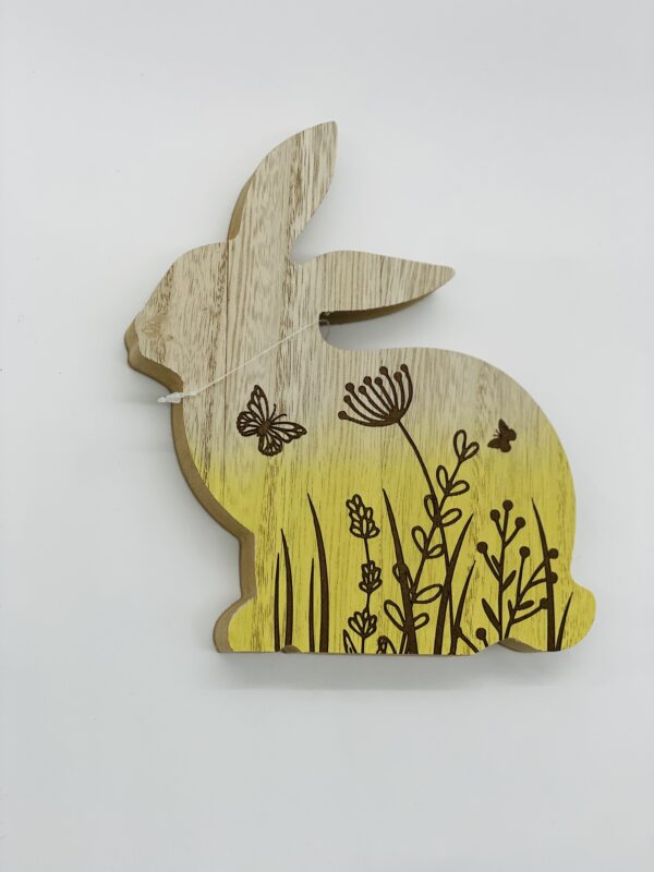 Holz Hase Deko gelb