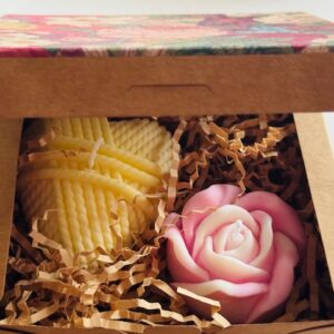 Gelbes Herz Rose Set box