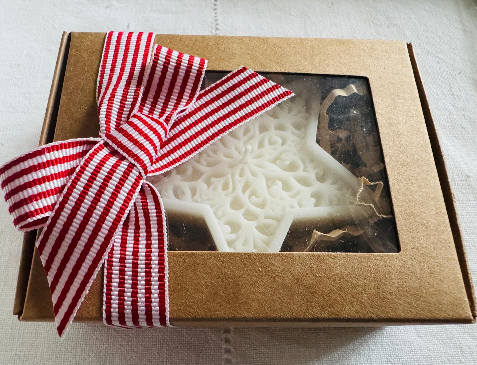 Stern bestickt Kerze in box