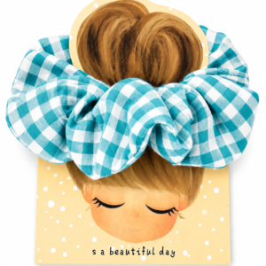 Scrunchie kariert türkis
