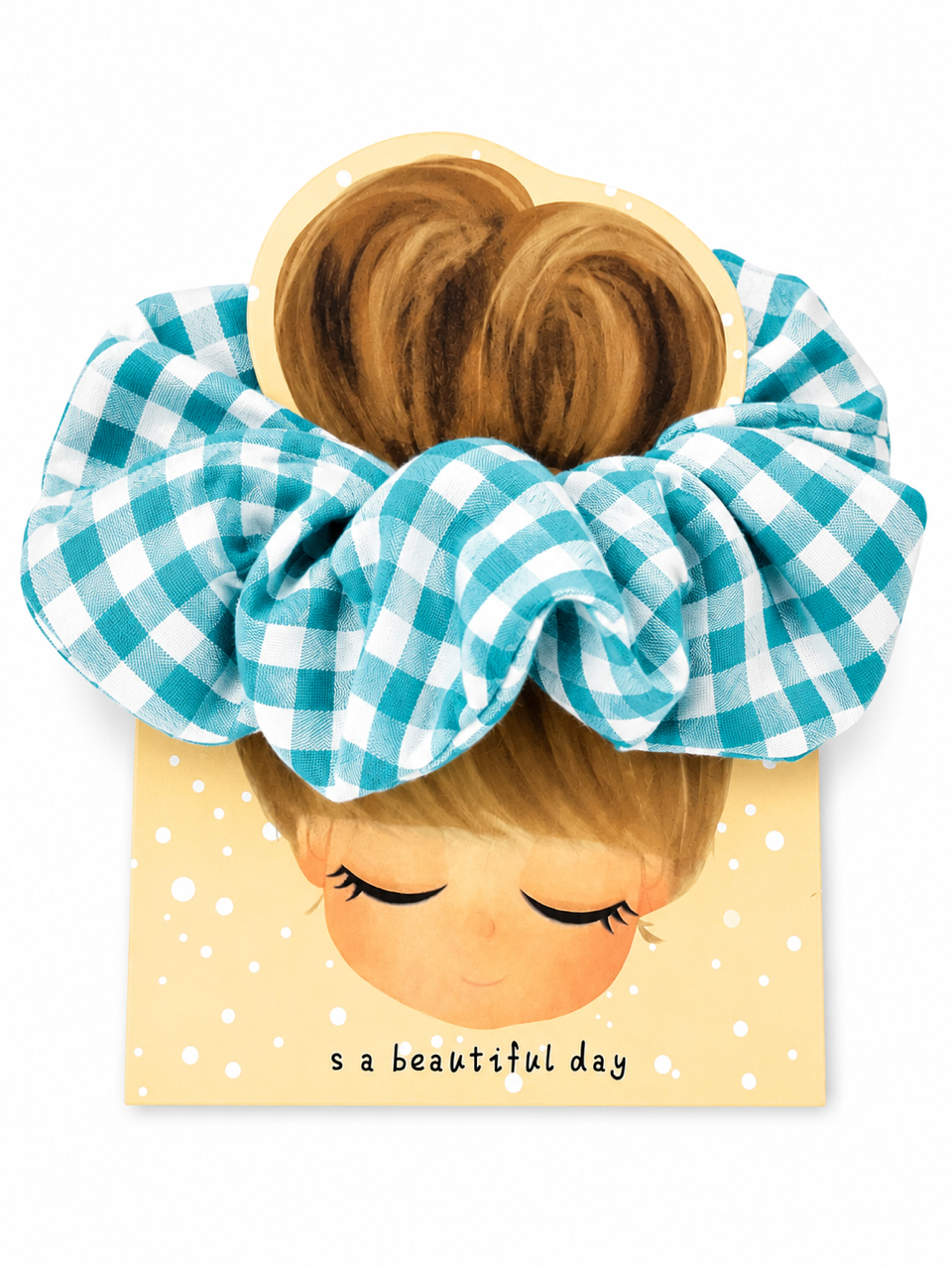 Scrunchie kariert türkis